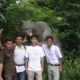 with friends at zoo