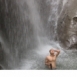while I took a bath at water fall